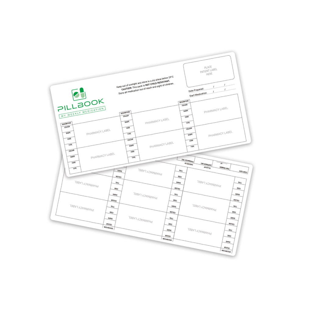 PillBook Maxi Cavity Paper Inserts | EMT Healthcare